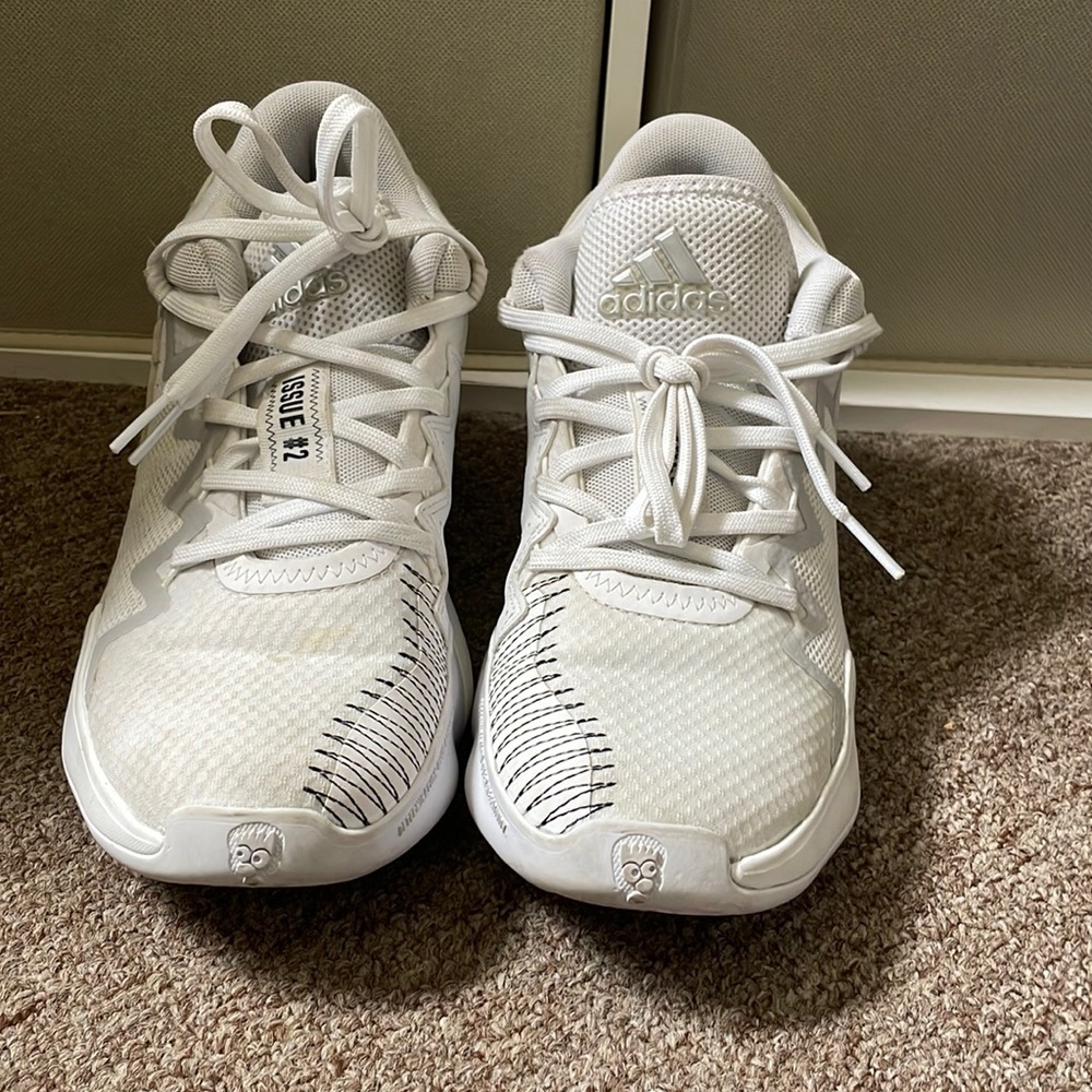 Adidas white basketball shoes